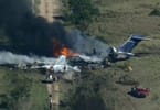 Passenger plane crashes and burns in Texas, 21 people survive.