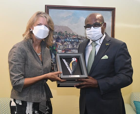 Canadian High Commissioner to Jamaica Pays Courtesy Call on Minister Bartlett