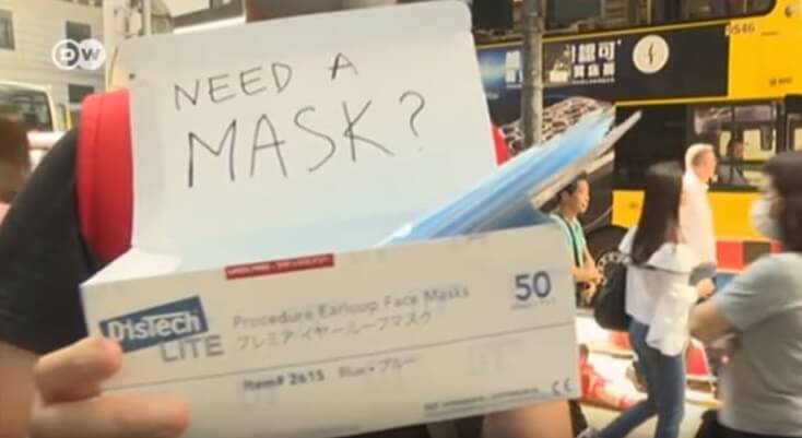 Hong Kong no mask law evokes new protests