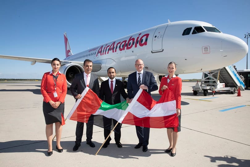 Air Arabia’s inaugural flight lands at Vienna International Airport
